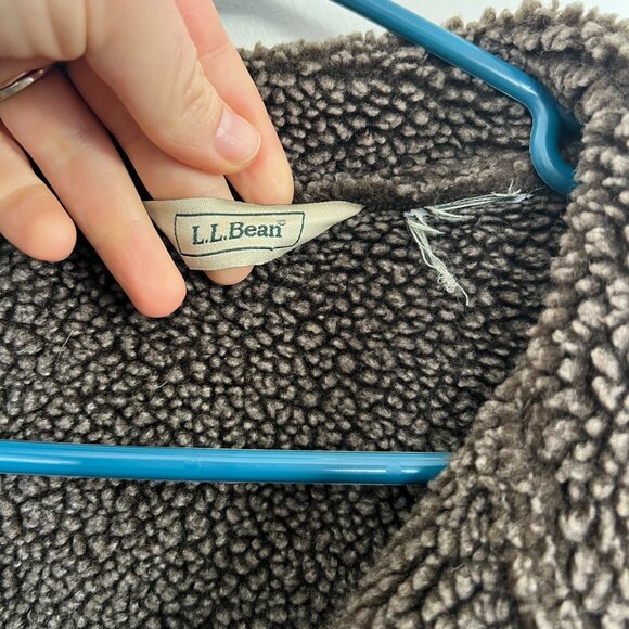 LL Bean Faux Suede Long Sherpa Lined Coat, Medium - Picture 5 of 6